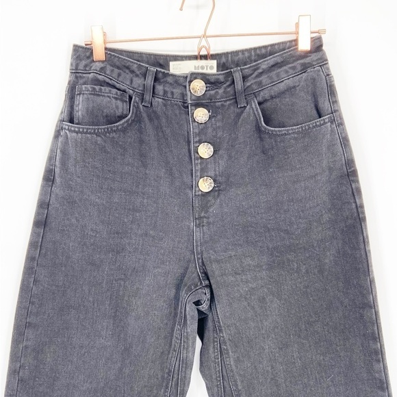 TOPSHOP MOTO Wide Leg Button Front Cropped Jeans - Picture 2 of 6